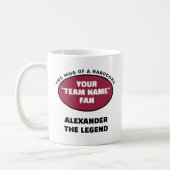 American Football Team Name Fan Red Black Kaffeetasse (Links)