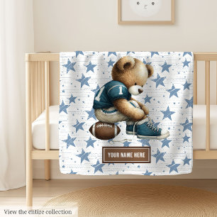 American Football Teddy Blanket for Baby Shooter Fleecedecke