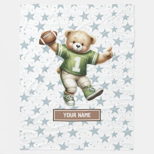 American Football Teddy Blanket mit Individuelle N Fleecedecke (Vorderseite)