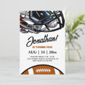 American Football Theme Birthday Einladung (Stehend Vorderseite)