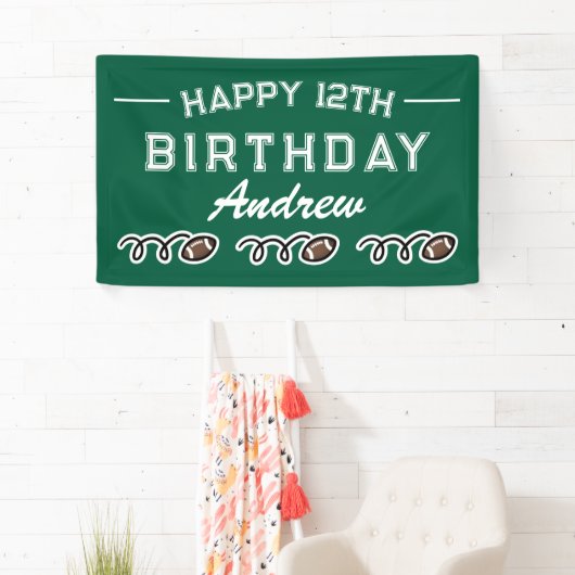 American Football Theme Happy Birthday Party Banner (Insitu)