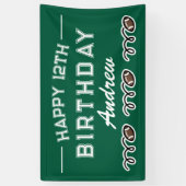 American Football Theme Happy Birthday Party Banner (Vertikal)