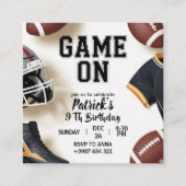 American football–themed birthday invitation begleitkarte (Vorderseite)