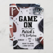 American football–themed birthday invitation einladung (Vorne/Hinten)