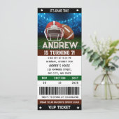 American Football Ticket Geburtstagsfeier Einladung (Stehend Vorderseite)