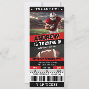 American Football Ticket Geburtstagsparty Kinder Einladung