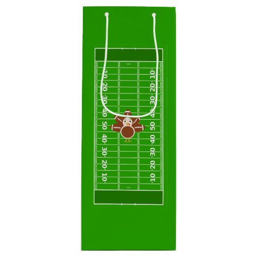 American Football Turkey Day Erntedank Sports Geschenktüte Für Weinflaschen (Vorderseite)