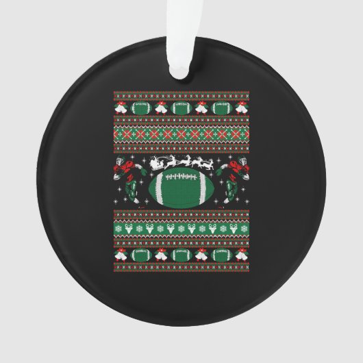 American Football Ugge Christmas Sweater Ornament (Vorderseite)