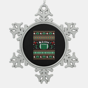 American Football Ugge Christmas Sweater Schneeflocken Zinn-Ornament