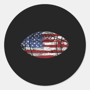 American-Football USA Amerikanische Flagge Vintage Runder Aufkleber