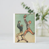 American Football Vintag Comic Ausschnitt Postkarte (Stehend Vorderseite)