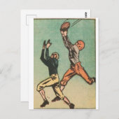 American Football Vintag Comic Ausschnitt Postkarte (Vorne/Hinten)
