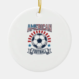 American-Football-Vintage-Fußball-Shirt-Design Keramik Ornament