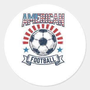 American-Football-Vintage-Fußball-Shirt-Design Runder Aufkleber