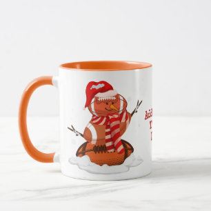 American Football Weihnachten Schneemann Schneebal Tasse