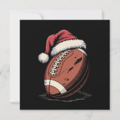 American Football Weihnachtsmannmütze Sports Weihn Einladung (Vorderseite)