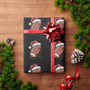 American Football Weihnachtsmannmütze Sports Weihn Geschenkpapier