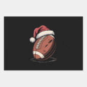 American Football Weihnachtsmannmütze Sports Weihn Geschenkpapier Set (Vorderseite)