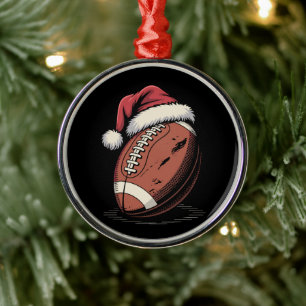 American Football Weihnachtsmannmütze Sports Weihn Ornament Aus Metall