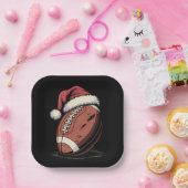 American Football Weihnachtsmannmütze Sports Weihn Pappteller (Party)