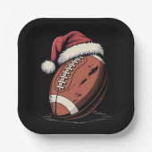 American Football Weihnachtsmannmütze Sports Weihn Pappteller (Vorderseite)