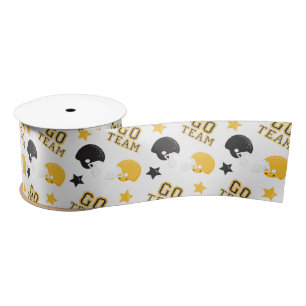American Football Yellow and Black Muster Satinband