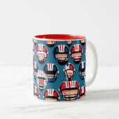 American Football Zweifarbige Tasse (VorderseiteRechts)
