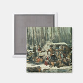 American Forest Scene - Maple Sugaring, 1856 Magnet (Vorderseite/Rückseite)
