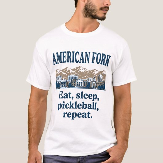American Fork Pickleball Utah Mountain View T-Shirt (Vorderseite)