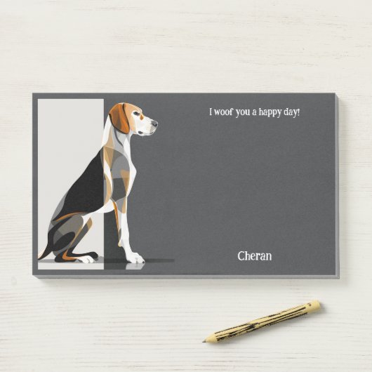 American Foxhound Abstrakt Art Dog Name Post-it Klebezettel (Auf Schreibtisch)