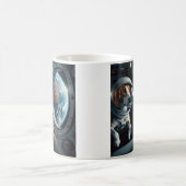 American Foxhound Astronaut in Outer Space Blue Kaffeetasse (Mittel)