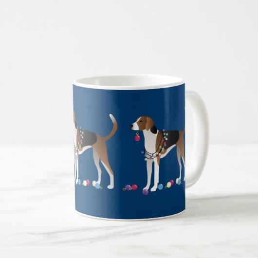 American Foxhound Christmas Design Kaffeetasse (VorderseiteRechts)