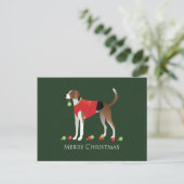 American Foxhound Christmas Feiertagspostkarte (Stehend Vorderseite)