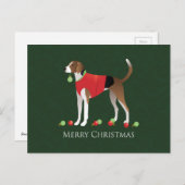 American Foxhound Christmas Feiertagspostkarte (Vorne/Hinten)