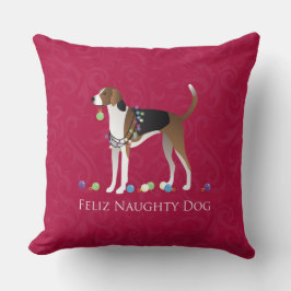 American Foxhound Christmas Kissen