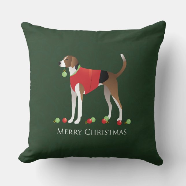 American Foxhound Christmas Kissen (Vorderseite)