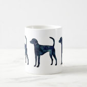 American Foxhound Dog Black Watercolor Silhouette Kaffeetasse (Mittel)