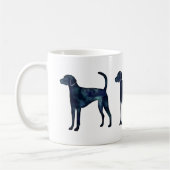 American Foxhound Dog Black Watercolor Silhouette Kaffeetasse (Links)