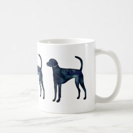 American Foxhound Dog Black Watercolor Silhouette Kaffeetasse