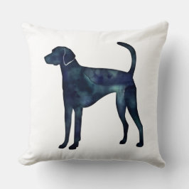 American Foxhound Dog Black Watercolor Silhouette Kissen
