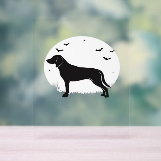 American Foxhound Dog - Halloween Moon Silhouette Acrylschild (Neutral)