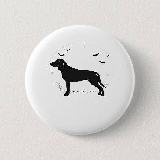 American Foxhound Dog - Halloween Moon Silhouette Button (Vorderseite)