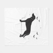 American Foxhound Dog - Halloween Moon Silhouette Fleecedecke (Vorderseite (Horizontal))