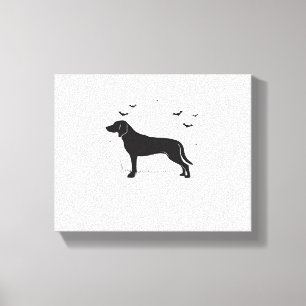 American Foxhound Dog - Halloween Moon Silhouette Leinwanddruck