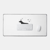 American Foxhound Dog - Halloween Moon Silhouette Schreibtischunterlage (Tastatur & Maus)