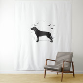 American Foxhound Dog - Halloween Moon Silhouette Wandteppich (Beispiel)