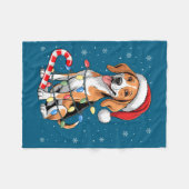 American Foxhound Dog Ugly Christmas Candy Cane Tr Fleecedecke (Vorderseite (Horizontal))