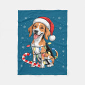 American Foxhound Dog Ugly Christmas Candy Cane Tr Fleecedecke (Vorderseite)