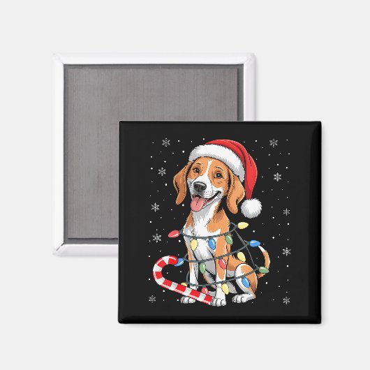 American Foxhound Dog Ugly Christmas Candy Cane Tr Magnet (Vorderseite/Rückseite)