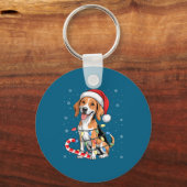 American Foxhound Dog Ugly Christmas Candy Cane Tr Schlüsselanhänger (Vorderseite)